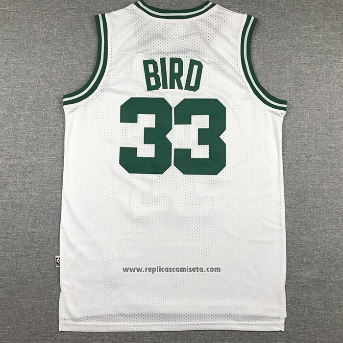 Camiseta Boston Celtics Larry Bird #33 Hardwood Classics Throwback Blanco